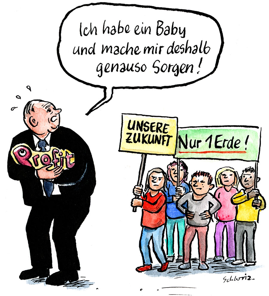 Cartoon: Ich habe ein Baby und mache mir deshalb genauso Sorgen