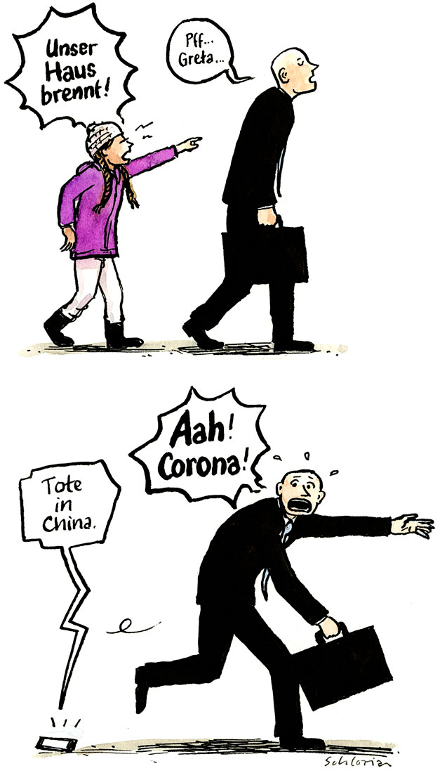 Cartoon: Greta und Corona