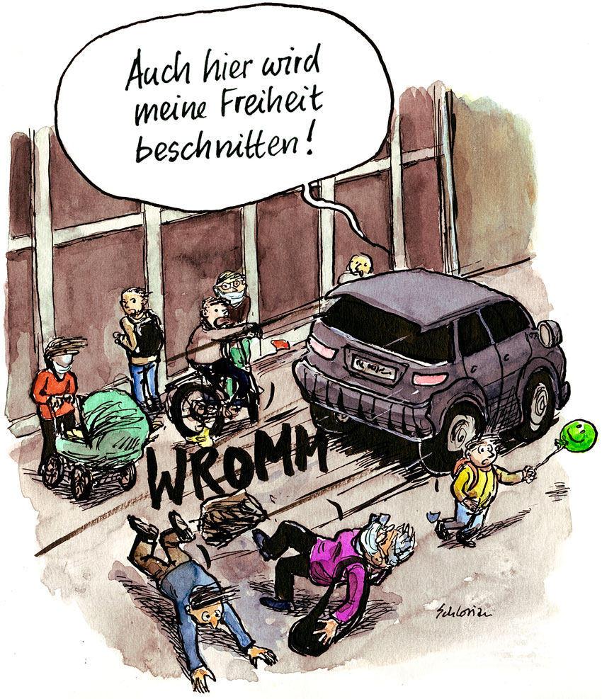 Cartoon Auch hier wird meine Freiheit beschnitten