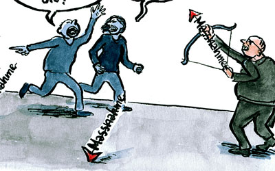 Cartoon Massnahmenpfeile