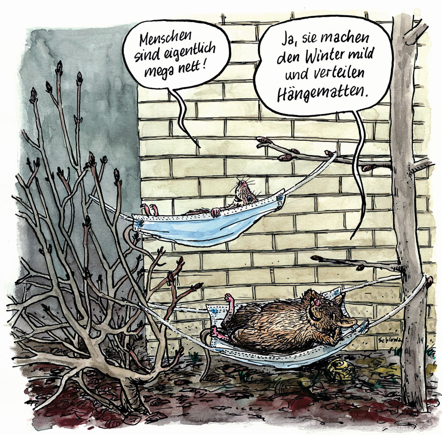 Cartoon Mäuse in Hängematte