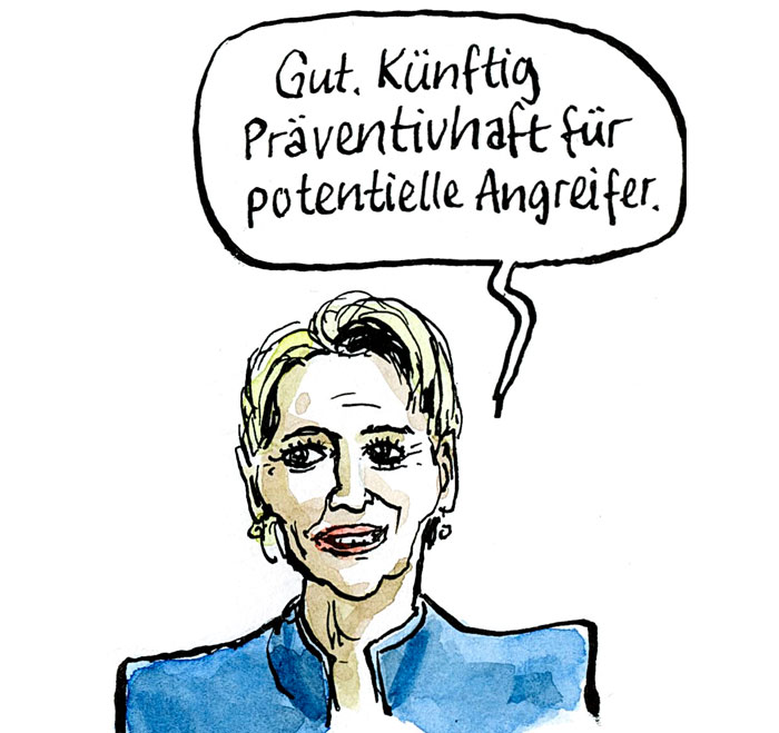Karikatur Karin Keller-Sutter
