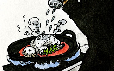 Friedenstaube in Pfanne