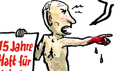 Cartoon Putin in Rage