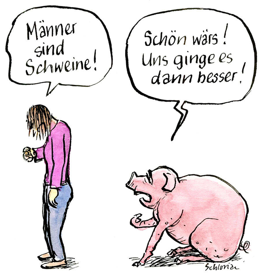 Cartoon: Sind Männer Schweine?