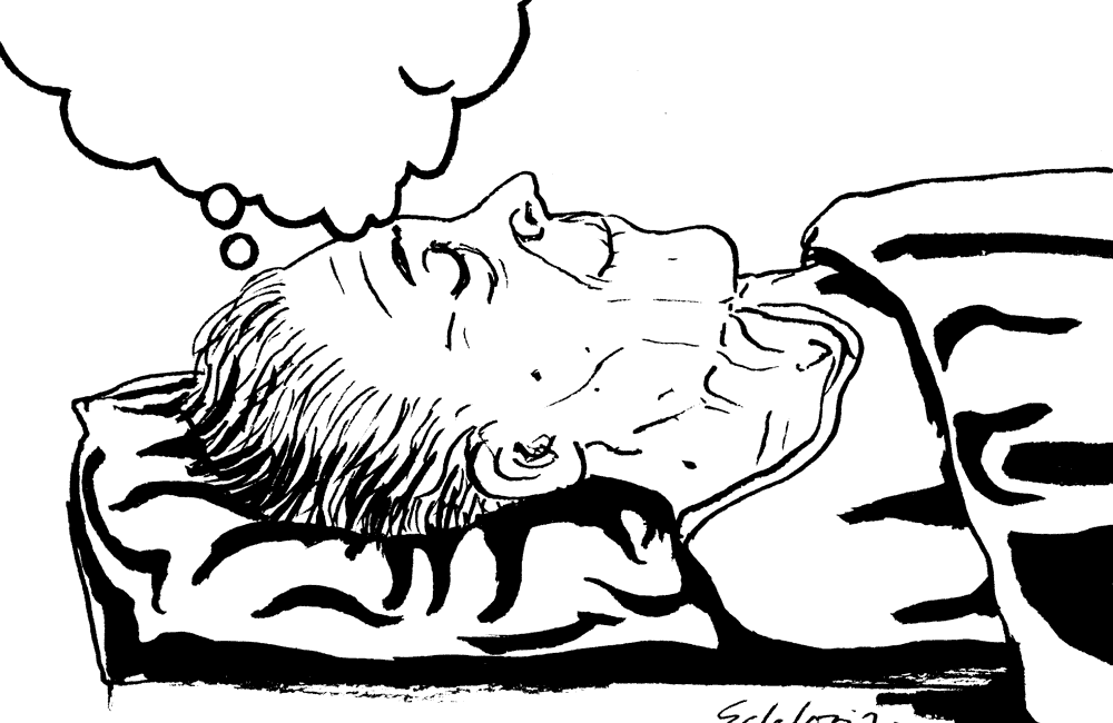 Traum-Kuss eines alten Mannes