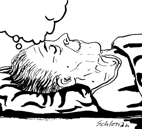 Traum-Kuss eines alten Mannes