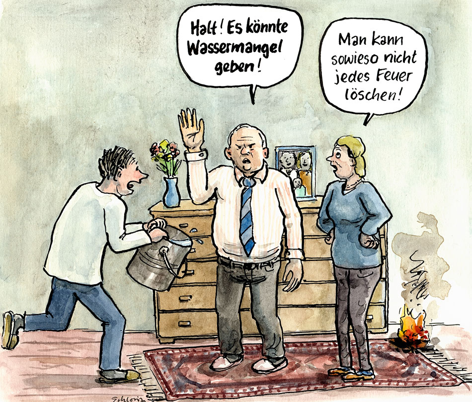 Cartoon Nein-Kampagne Klima