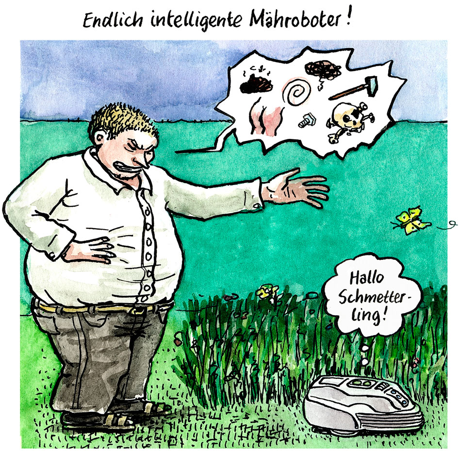 Cartoon: Hallo Schmetterling!