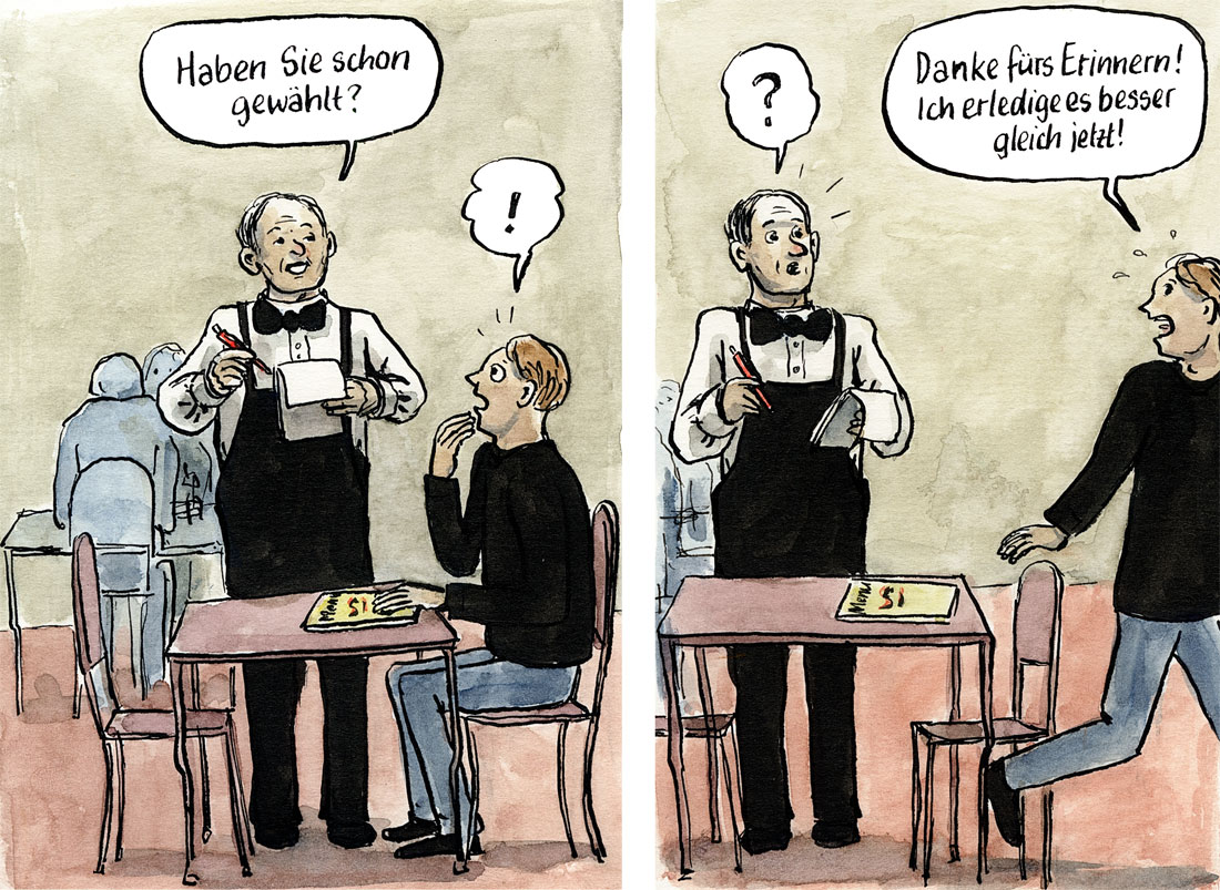 Wahlerinnerung im Restaurant