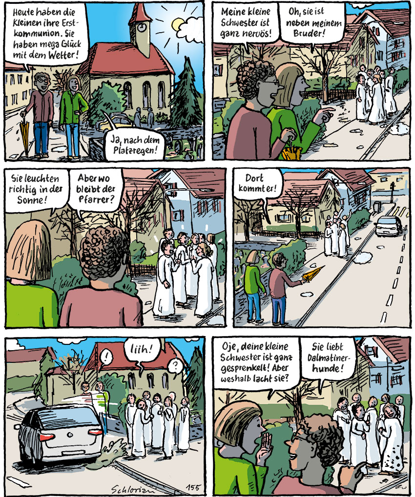 Geschwister bei der Erstkommunion.