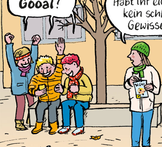 Auf dem Pausenplatz: Gooal!