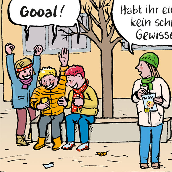 Auf dem Pausenplatz: Gooal!