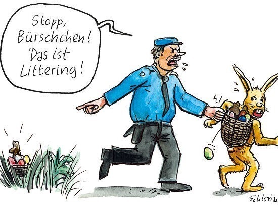 beim Littering erwischt
