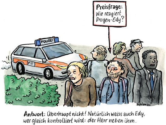 Preisfrage: Wie reagiert Drogen-Edy?