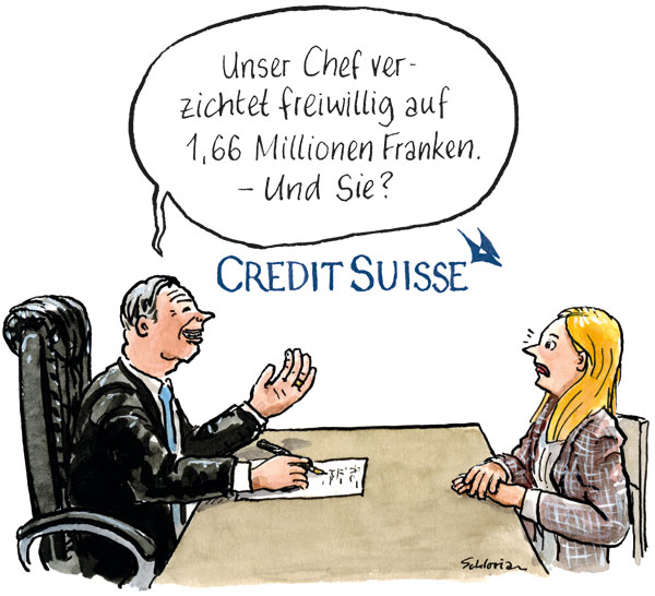 Mitarbeitergespräch bei der Credit Suisse