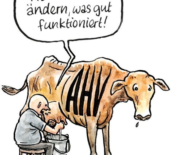 AHV-Kuh wird gemolchen