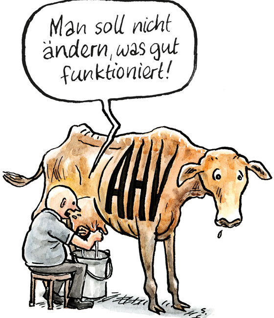 AHV-Kuh wird gemolchen