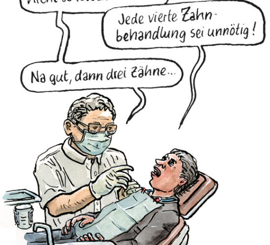 Cartoon beim Zahnarzt