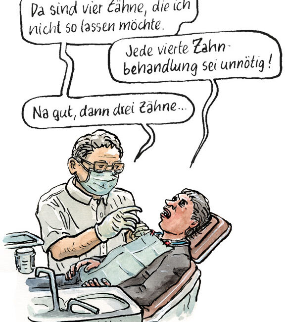 Cartoon beim Zahnarzt