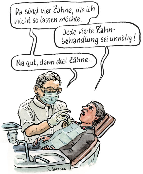 Cartoon beim Zahnarzt 