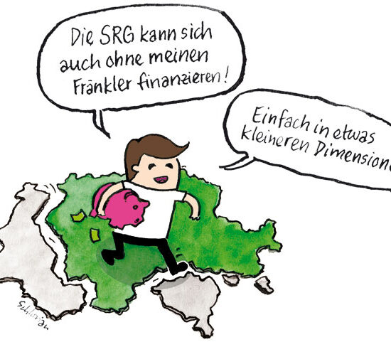 Cartoon zur Anti-SRG-Kampagne