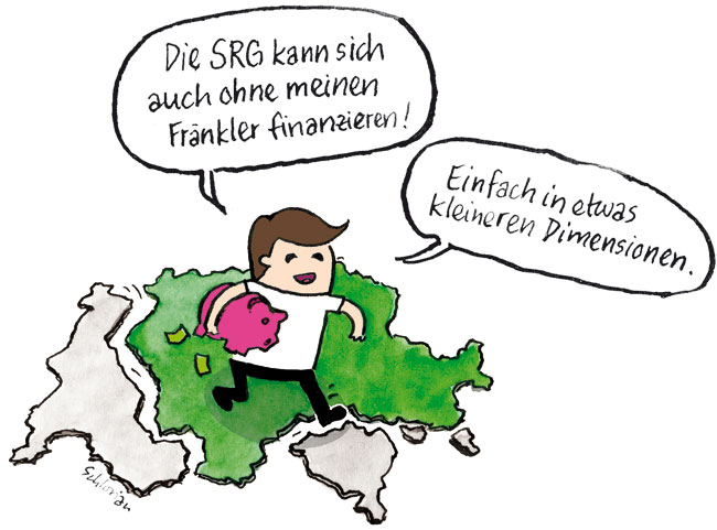 Cartoon zur Anti-SRG-Kampagne 