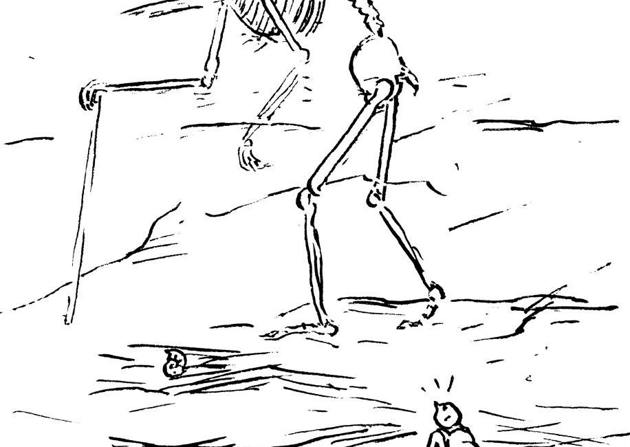 Fossil von altem Mensch