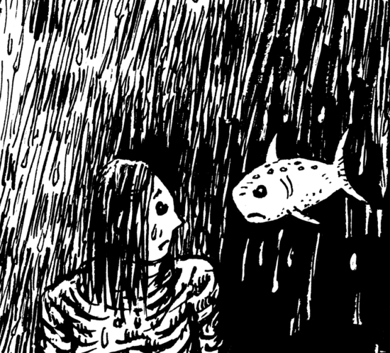 Begegnung im Starkregen