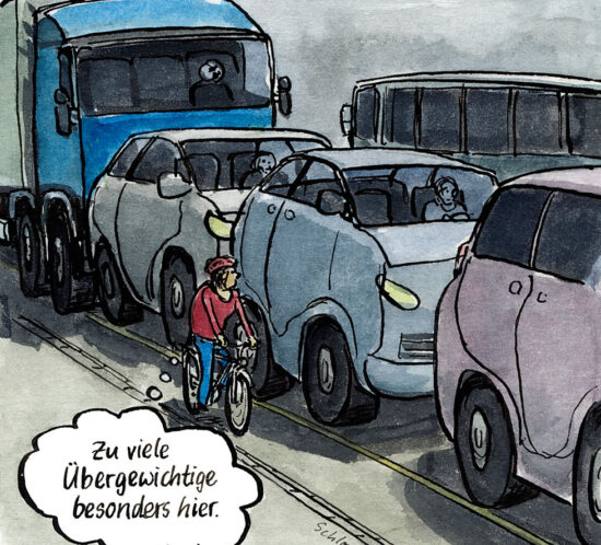 zu viel Übergewichtige