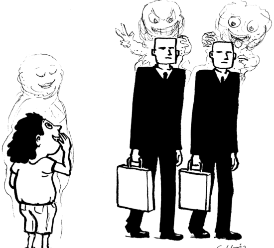 Übermütige Geister von Business-Männern