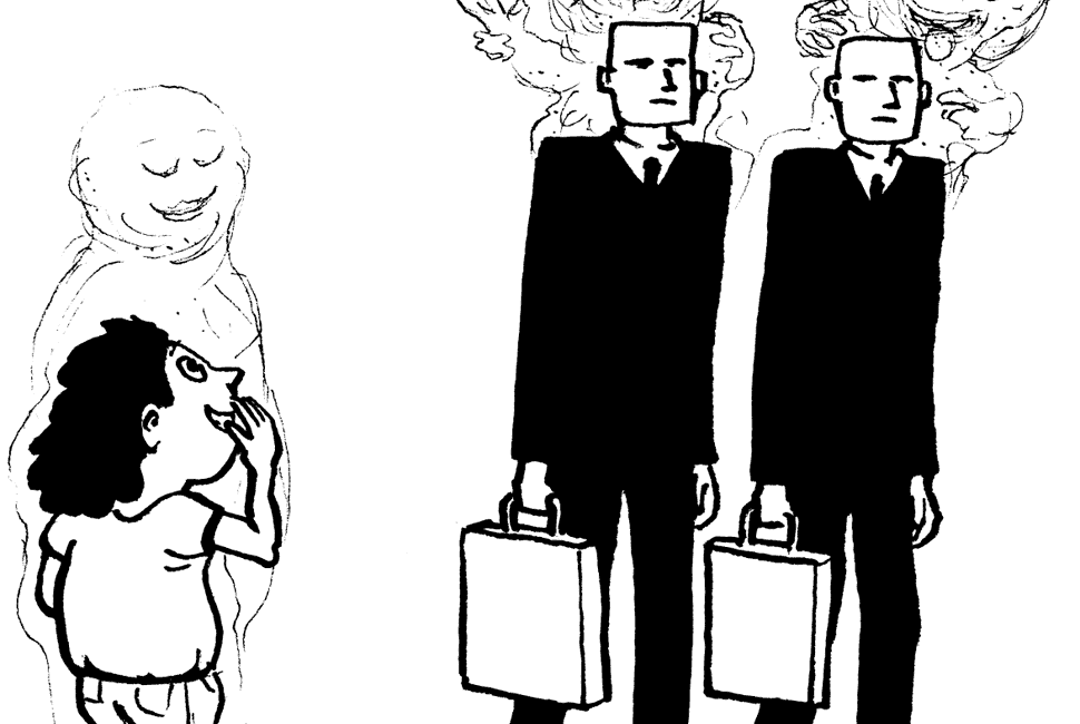 Übermütige Geister von Business-Männern