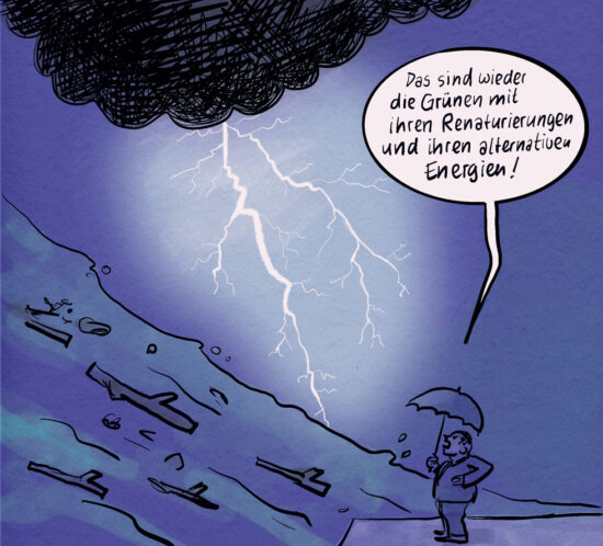 Gewitter und Überschwemmung