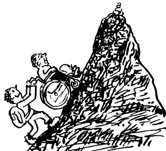 glückliche Bergsteiger