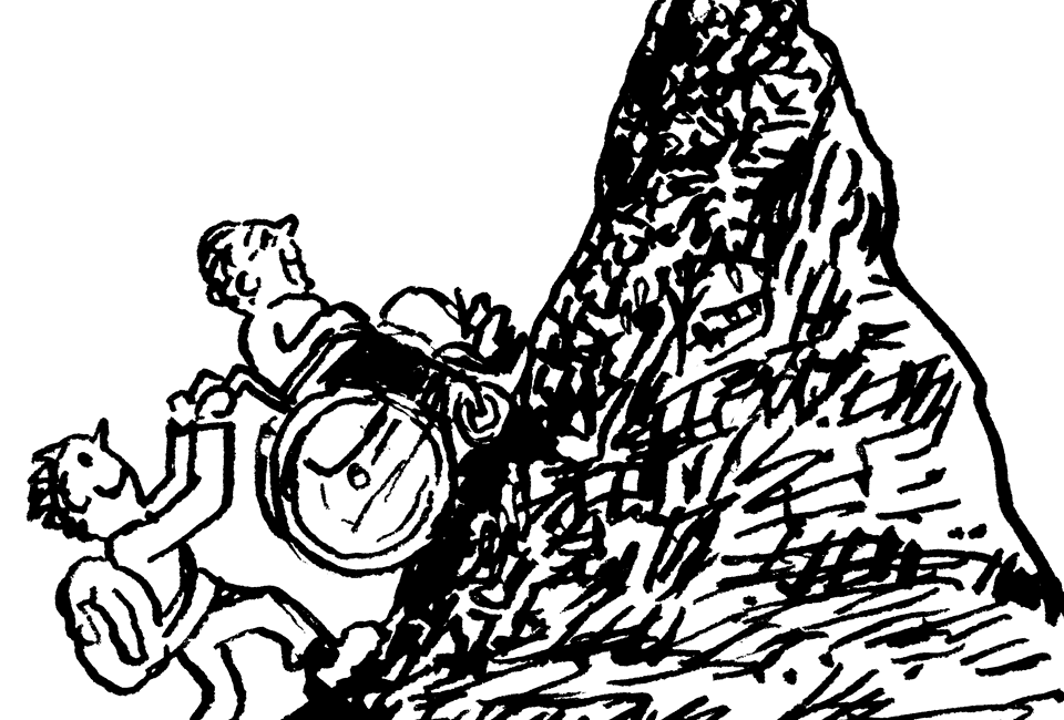 glückliche Bergsteiger