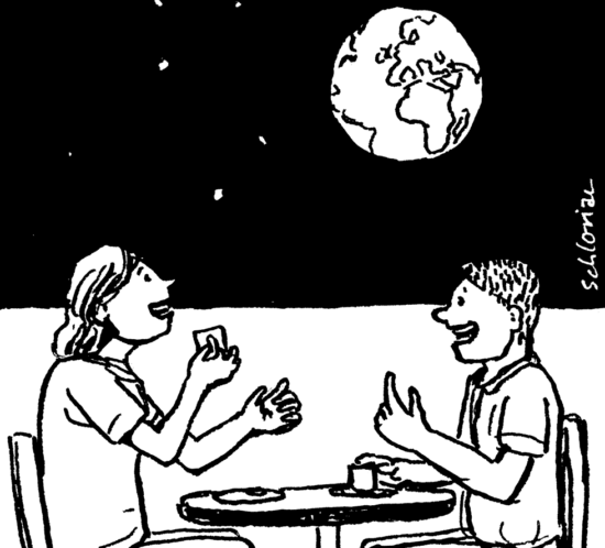 Ein Rendez-Vous im Café weit weg von der Erde