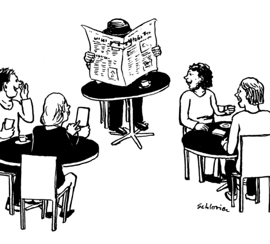 Ein Detektiv versucht unauffällig zu sein.