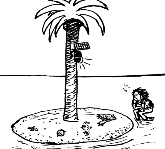 Eine Überwachungskamera auf der einsamen Insel