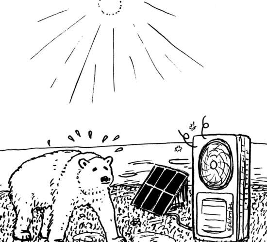 Eisbär mit Klimanalage