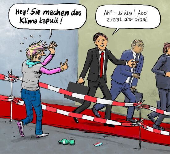 Hey! Sie machen das Klima kaputt!