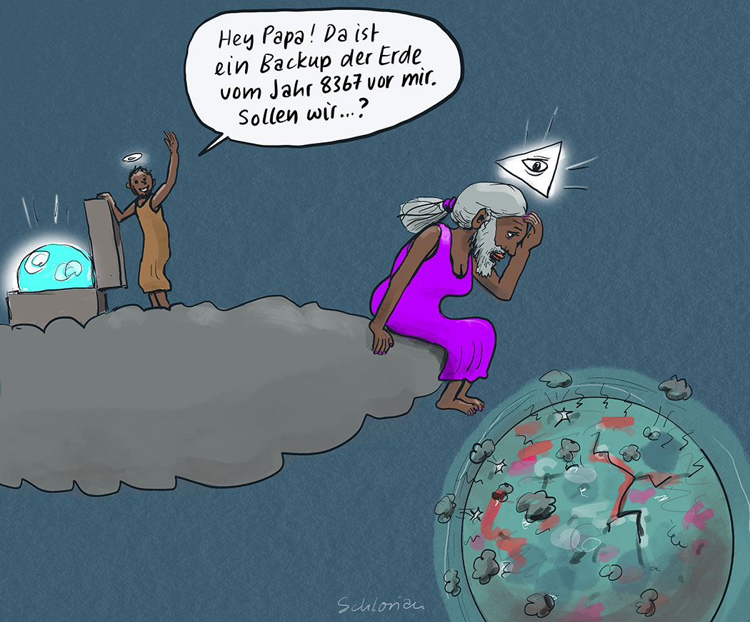 Jesus findet ein Backup der Erde