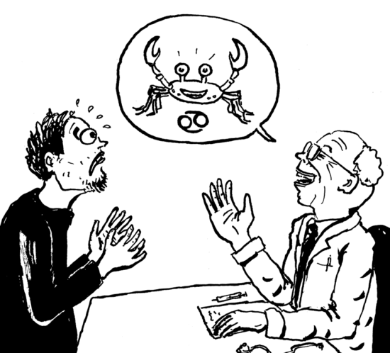 Arzt macht Witz über Sternzeichen Krebs