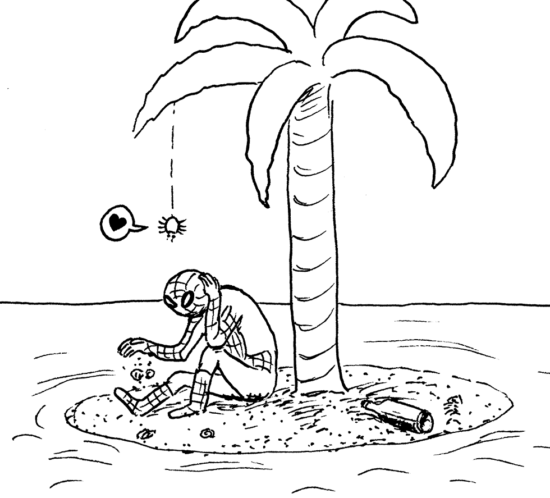 Spiderman auf einsamer Insel