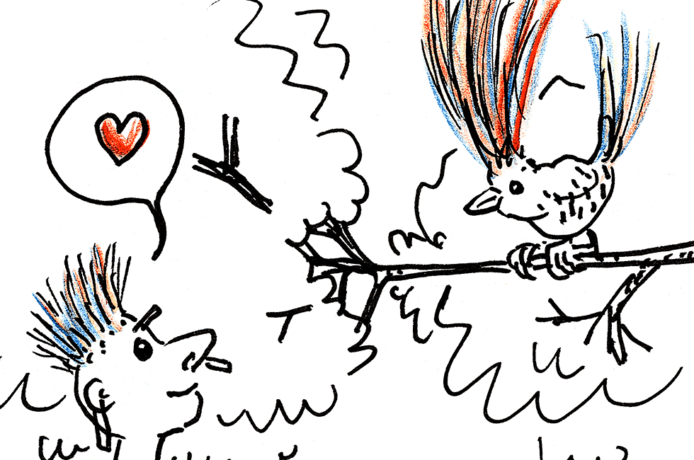Punk mit Vogel