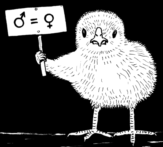 Das Küken fordert Gleichberechtigung.