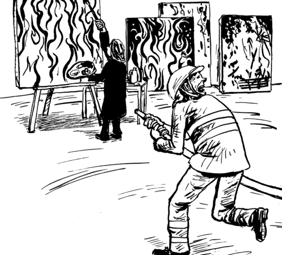 Feuer im Künstleratelier!