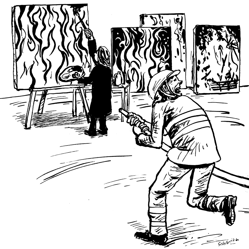 Feuer im Künstleratelier!