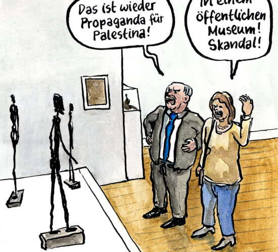 Giacometti-Plastiken als Propagande