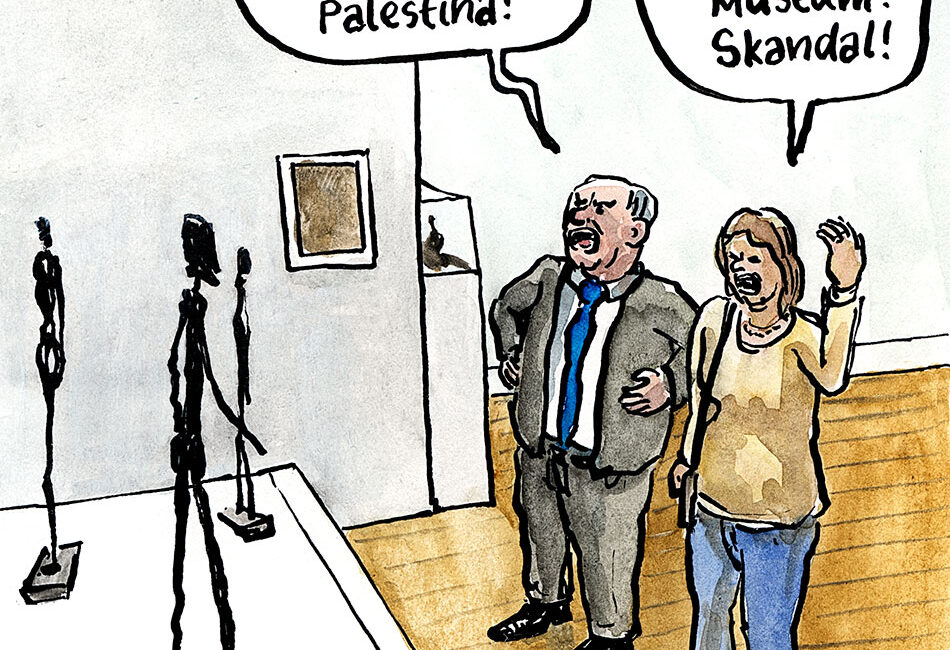 Giacometti-Plastiken als Propagande