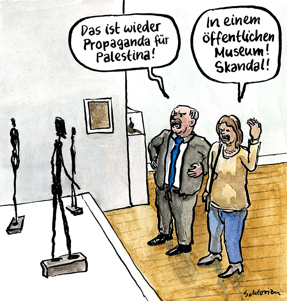 Giacometti-Plastiken als Propagande
